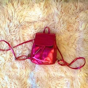 Metallic HotPink Mini Backpack